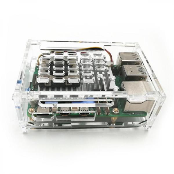 디바이스마트,오픈소스/코딩교육 > 라즈베리파이 > 라즈베리파이 케이스,Happy House,라즈베리파이5 투명 케이스 [NEW-29],라즈베리파이5 전용 투명 케이스 / 쿨링팬 장착 가능