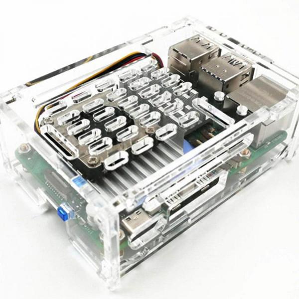 디바이스마트,오픈소스/코딩교육 > 라즈베리파이 > 라즈베리파이 케이스,Happy House,라즈베리파이5 투명 케이스 [NEW-29],라즈베리파이5 전용 투명 케이스 / 쿨링팬 장착 가능