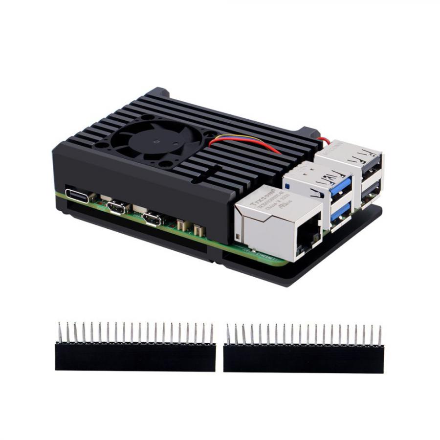 라즈베리파이5 히트싱크 쿨링팬 알루미늄 케이스 [C-0049]