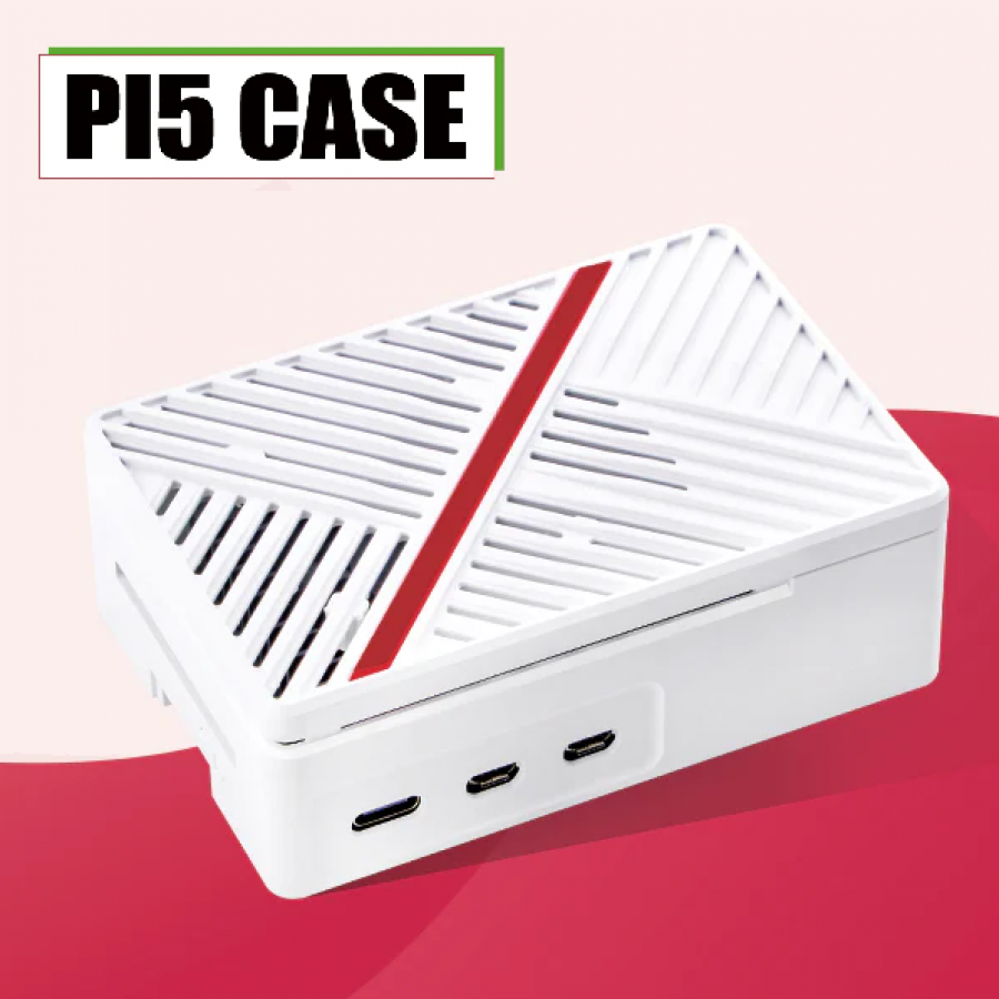 라즈베리파이5 ABS 쿨링팬 케이스 화이트 [ZP-0167-white]