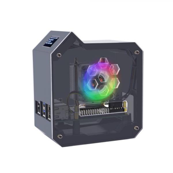 디바이스마트,오픈소스/코딩교육 > 라즈베리파이 > 라즈베리파이 케이스,52PI,라즈베리파이5 ABS 아이스 타워 케이스 블랙 [ZP-0172],라즈베리파이 ABS 아이스타워 케이스 / OLED 디스플레이 포함 / 아이스타워 쿨러 포함 / 검정