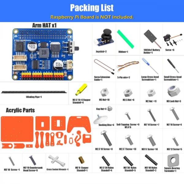 디바이스마트,오픈소스/코딩교육 > 코딩교육 키트/로봇 > Adeept,Adeept,라즈베리파이용 5축 로봇암 DIY STEM 교육용 키트 오렌지 [ADR029-Orange],Raspberry Pi 4 B 3 B+ B A+용 Adeept 5-DOF 로봇 암 키트, 프로그래밍 가능 DIY 코딩 STEM 교육용 5축 로봇 암(Python 코드 및 튜토리얼 포함) / 오렌지색