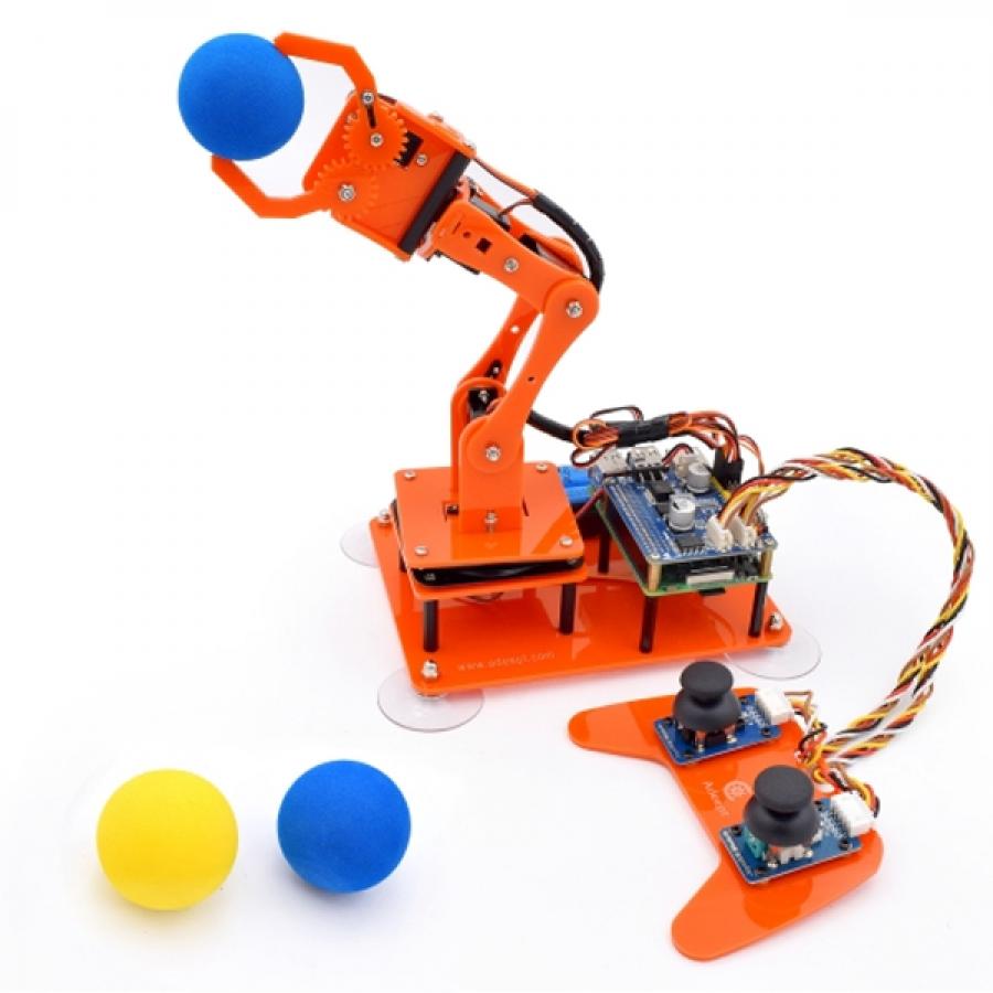라즈베리파이용 5축 로봇암 DIY STEM 교육용 키트 오렌지 [ADR029-Orange]