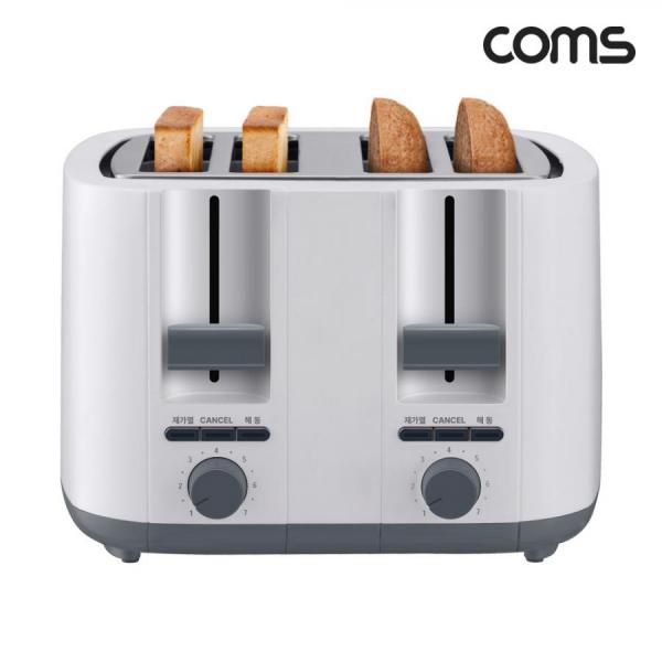 디바이스마트,컴퓨터/모바일/가전 > 가전/생활용품 > 주방가전 > 토스터/제빵기/반죽기,Coms,4구 롱 토스터 [FT532],와이드슬롯 4개씩 토스팅 토스터기 토스트기 토스트 굽기조절 재가열 모드기능 1300~1500W