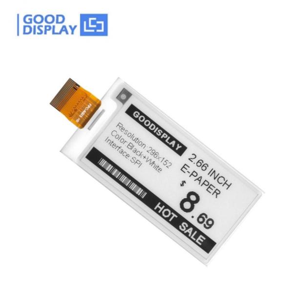 디바이스마트,MCU보드/전자키트 > 디스플레이 > E-paper,Goodisplay,2.66인치 296x152 저온 E-paper 디스플레이 GDEY0266D91LT,GDEY0266D91LT / 2.66인치 / 해상도 : 296x152 / SPI / 흑백 / 저온작동