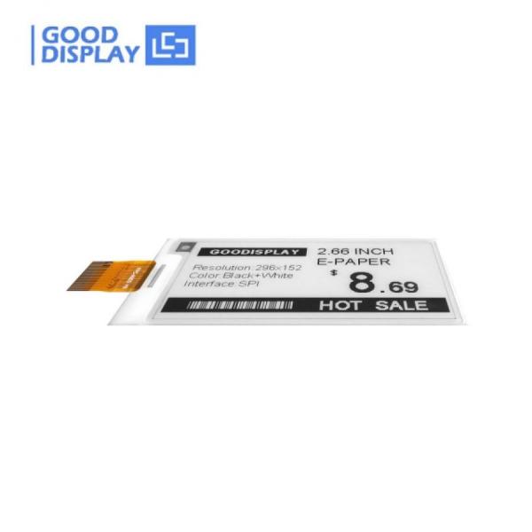 디바이스마트,MCU보드/전자키트 > 디스플레이 > E-paper,Goodisplay,2.66인치 296x152 저온 E-paper 디스플레이 GDEY0266D91LT,GDEY0266D91LT / 2.66인치 / 해상도 : 296x152 / SPI / 흑백 / 저온작동