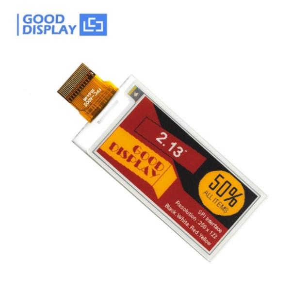 디바이스마트,MCU보드/전자키트 > 디스플레이 > E-paper,Goodisplay,2.13인치 250x122 4색 E-paper 디스플레이 GDEY0213F51,GDEY0213F51 / 2.13인치 / 4색(흑백적황) / JD89661 / 해상도 : 250x122 / SPI / 그레이스케일 : 2