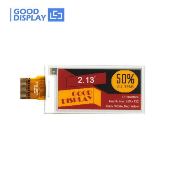디바이스마트,MCU보드/전자키트 > 디스플레이 > E-paper,Goodisplay,2.13인치 250x122 4색 E-paper 디스플레이 GDEY0213F51,GDEY0213F51 / 2.13인치 / 4색(흑백적황) / JD89661 / 해상도 : 250x122 / SPI / 그레이스케일 : 2