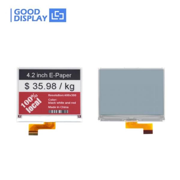디바이스마트,MCU보드/전자키트 > 디스플레이 > E-paper,Goodisplay,4.2인치 400x300 3색(흑백적) SPI E-paper 디스플레이 GDEQ042Z21,GDEQ042Z21 / 4.2인치 / 3색(흑백적) / UC8276 / 해상도 : 400x300 / SPI / 그레이스케일 : 2