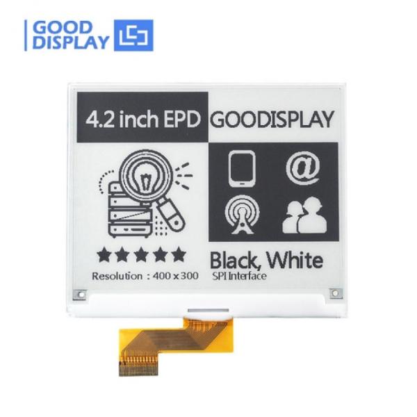 디바이스마트,MCU보드/전자키트 > 디스플레이 > E-paper,Goodisplay,4.2인치 400x300 고속 업데이트 E-paper 디스플레이 GDEY042T81,GDEY042T81 / 4.2인치 / 흑백 / SSD1683 / 해상도 : 400x300 (DPI:120) / SPI / 리프레시 타임 : 3s / 그레이스케일 : 2
