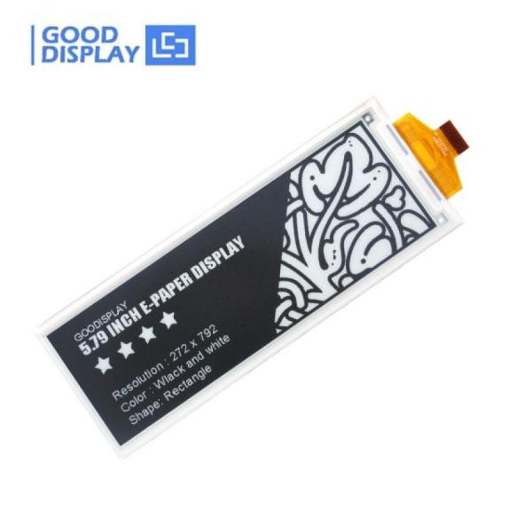 디바이스마트,MCU보드/전자키트 > 디스플레이 > E-paper,Goodisplay,5.79인치 272x792 E-paper 디스플레이 GDEY0579T93,GDEY0579T93  / 5.79인치 / 흑백 / SSD1683 / 해상도 : 792x272 / SPI / 리프레시 타임 : 3s