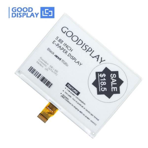 디바이스마트,MCU보드/전자키트 > 디스플레이 > E-paper,Goodisplay,5.83인치 고속 업데이트 E-paper 디스플레이 GDEY0583T81,GDEY0583T81 / 5.83인치 / 흑백 / UC8179 / 해상도 : 648x480 / SPI / 리프레시 타임 : 3.5s