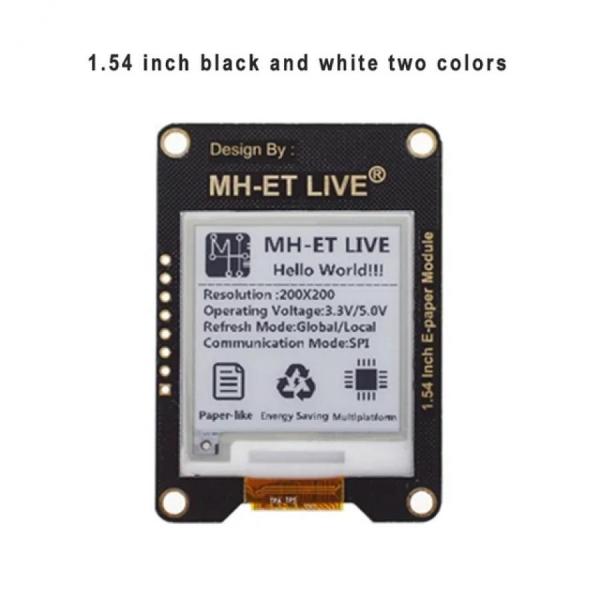 디바이스마트,MCU보드/전자키트 > 디스플레이 > E-paper,SMG,1.54인치 흑백 E-paper 모듈 [TSC-EP001],1.54인치 E-paper 모듈 / 해상도 : 200x200 / SPI / 저전력 / 작동 전압 : 3.3~5V / 55x39.4mm / 그레이스케일 : 2 / 리프레시 타임 : 2S / 흑백