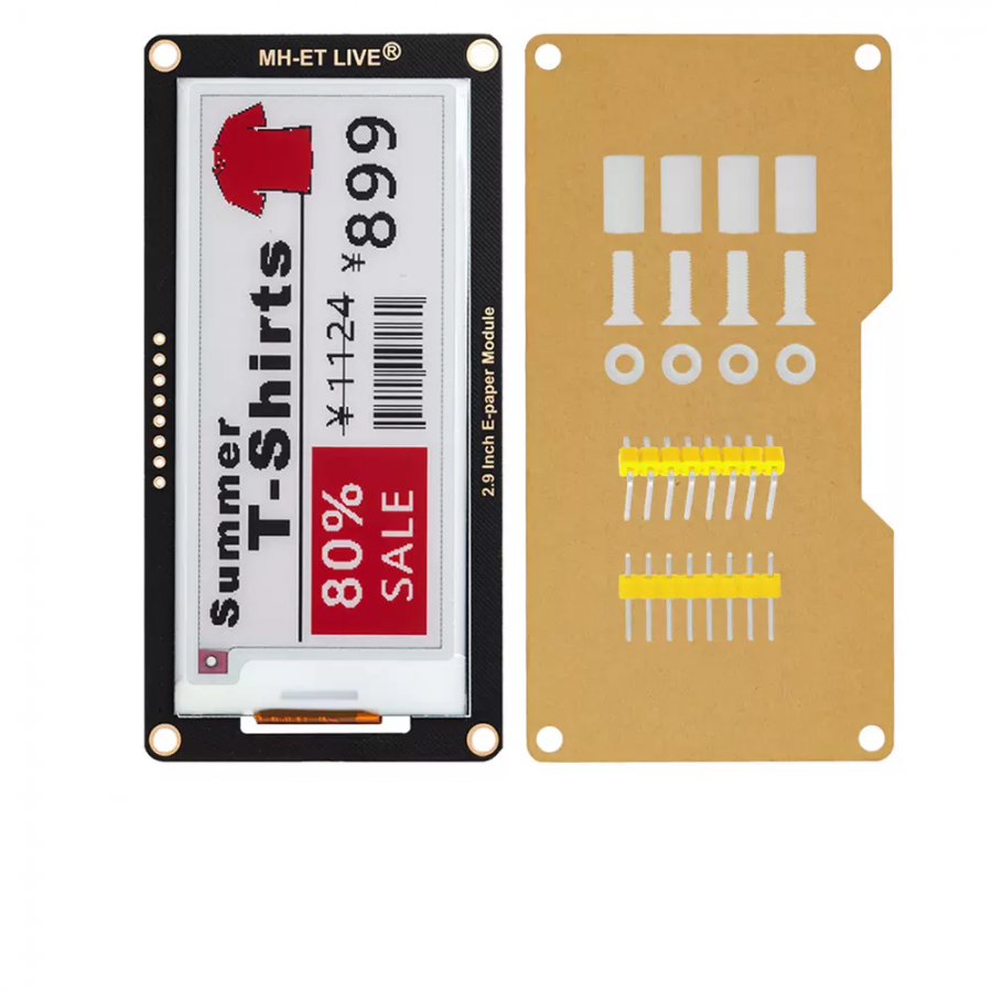 2.9인치 3색(흑백적) E-paper 모듈 [TSC-EP006]