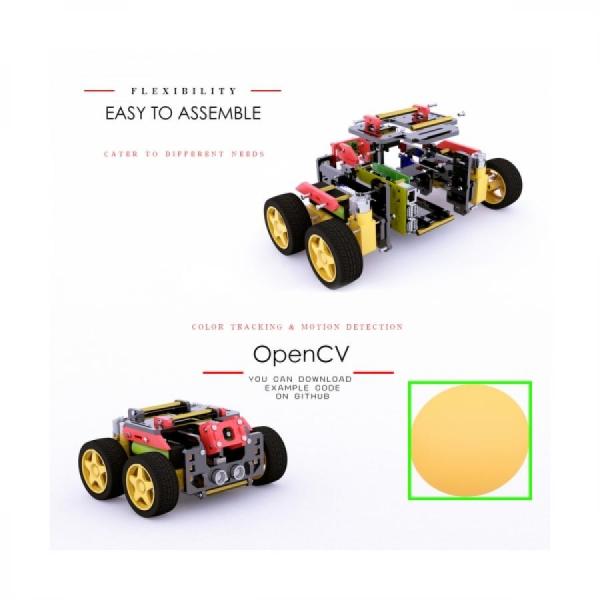 디바이스마트,오픈소스/코딩교육 > 코딩교육 키트/로봇 > Adeept,Adeept,라즈베리파이 4WD DIY 스마트 자동차 키트 [ADR014],Raspberry Pi 4/3 모델 B+/B/2B, 어린이 및 성인용 DIY 로봇 키트, OpenCV 대상 추적용 Adeept AWR 4WD WiFi 스마트 로봇 차량용 키트