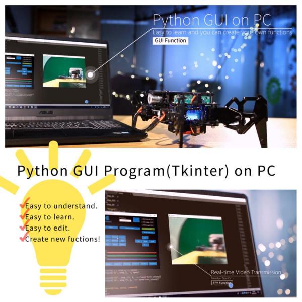 디바이스마트,오픈소스/코딩교육 > 코딩교육 키트/로봇 > Adeept,Adeept,라즈베리파이 STEM 크롤링 거미 로봇 키트 [ADR016],Raspberry Pi 4/3 모델 B+/B/2B, STEM 크롤링 로봇, OpenCV 추적, 자체 안정화용 Adeept DarkPaw Bionic Quadruped 거미 로봇 키트