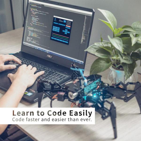 디바이스마트,오픈소스/코딩교육 > 코딩교육 키트/로봇 > Adeept,Adeept,라즈베리파이 STEM 크롤링 거미 로봇 키트 [ADR016],Raspberry Pi 4/3 모델 B+/B/2B, STEM 크롤링 로봇, OpenCV 추적, 자체 안정화용 Adeept DarkPaw Bionic Quadruped 거미 로봇 키트