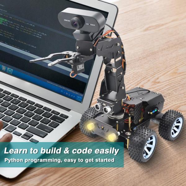 디바이스마트,오픈소스/코딩교육 > 라즈베리파이 > 라즈베리파이 교육용키트,Adeept,라즈베리파이 4DOF 4WD 스마트 자동차 키트 4축 로봇암 [ADR019],Adeept PiCar Pro 스마트 로봇 차량용 키트 Raspberry Pi용 4DOF 로봇 암이 장착된 2-in-1 4WD 차량용 로봇
