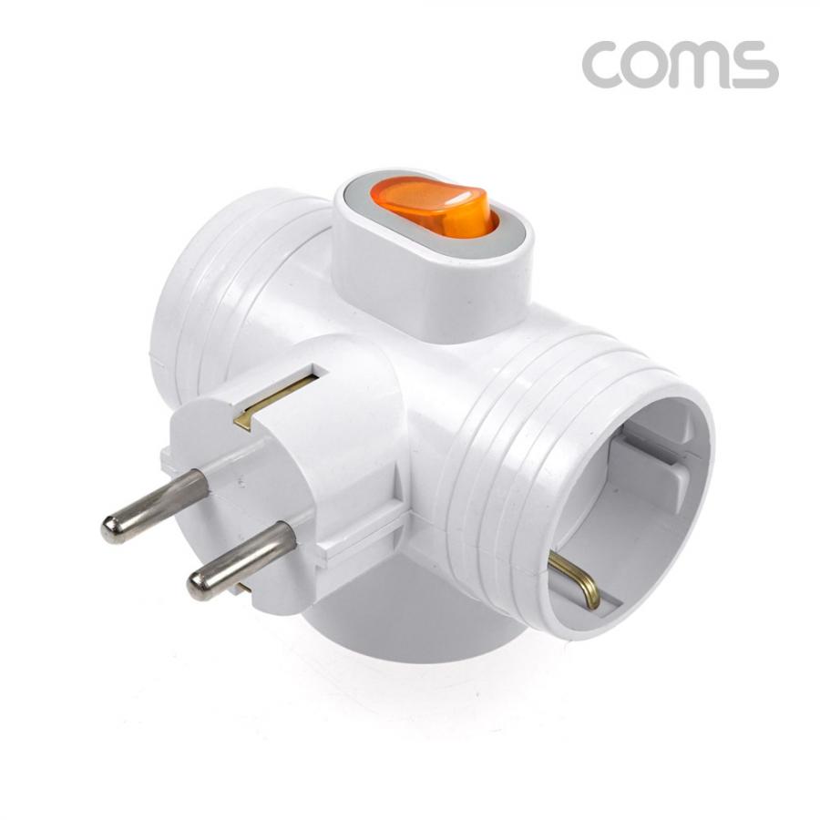 멀티탭 3구 접지 콘센트 16A 250V~ 대한 T자형 스위치 [P2108]