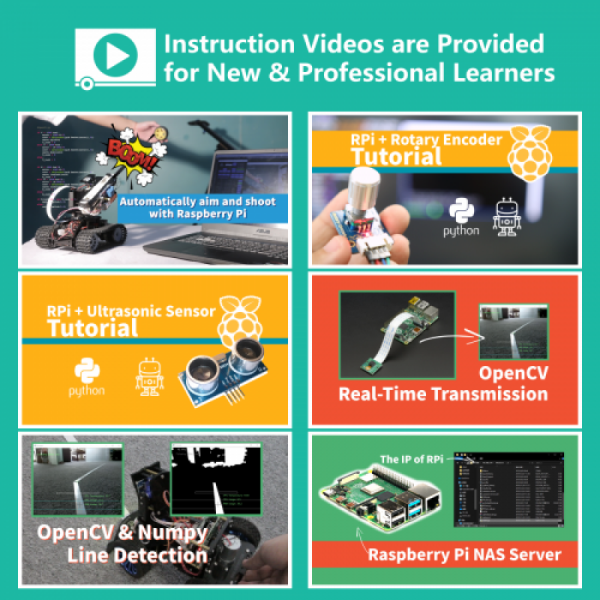 디바이스마트,오픈소스/코딩교육 > 코딩교육 키트/로봇 > Adeept,Adeept,라즈베리파이 올인원 스마트 로봇 키트 [ADR021],Adeept Alter 올인원 Raspberry Pi 스마트 로봇 차량용 키트, OLED 디스플레이가 포함된 STEAM 로봇 키트, OpenCV 대상 추적, 비디오 전송