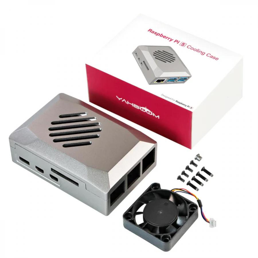 라즈베리파이5 전용 40mm 4.8CFM 쿨링팬 케이스 무광 실버 [NEW-30]