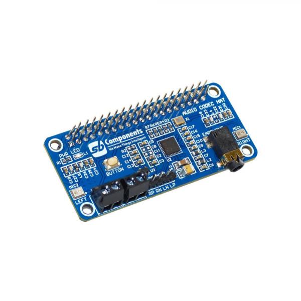 디바이스마트,MCU보드/전자키트 > 음악/앰프/녹음 > MP3/음악재생,SB Components,Audio Codec HAT [SKU24087],라즈베리파이 오디오 코덱 HAT / WM8960 IC / 휴대용 디지털 애플리케이션용으로 설계 / 저전력, 고품질 스테레오