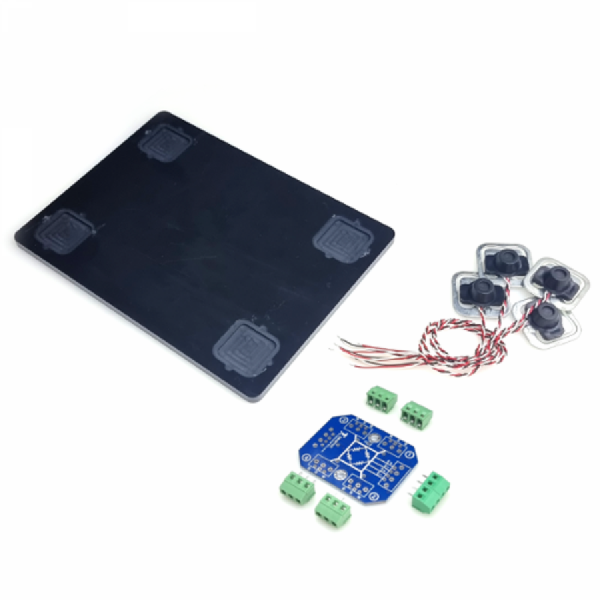 디바이스마트,계측기/측정공구 > 로드셀 > 기타,한진데이타,5kg 3선식 로드셀 4개+브리지 변환기판, 초슬림 전용 받침대(P0236-2),3선식 로드셀 4개 / 풀 브리지(Full Bridge) 변환 PCB기판 / 초슬림 전용받침대 /  아두이노, HX711 변환 모듈등과 연결해 전자 저울 제작 가능