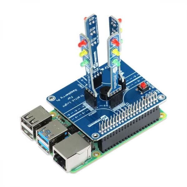 디바이스마트,오픈소스/코딩교육 > 라즈베리파이 > 라즈베리파이 확장보드/HAT,SB Components,PiTraffic - Raspberry Pi Traffic Light Shield [SKU06977],라즈베리파이 신호등 쉴드 / LED(빨간색, 녹색, 노란색)를 갖춘 신호등 4개 세트 / 5V / 납땜 필요없음