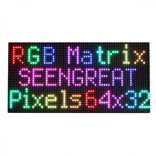 디바이스마트,MCU보드/전자키트 > 디스플레이 > 도트매트릭스,SEENGREAT,RGB LED 매트릭스 디스플레이 패널 3mm 피치 64x32 [220557],RGB 풀 컬러 LED 매트릭스 / 라즈베리파이, 아두이노, ESP32 / 3mm 패널 / 64x32