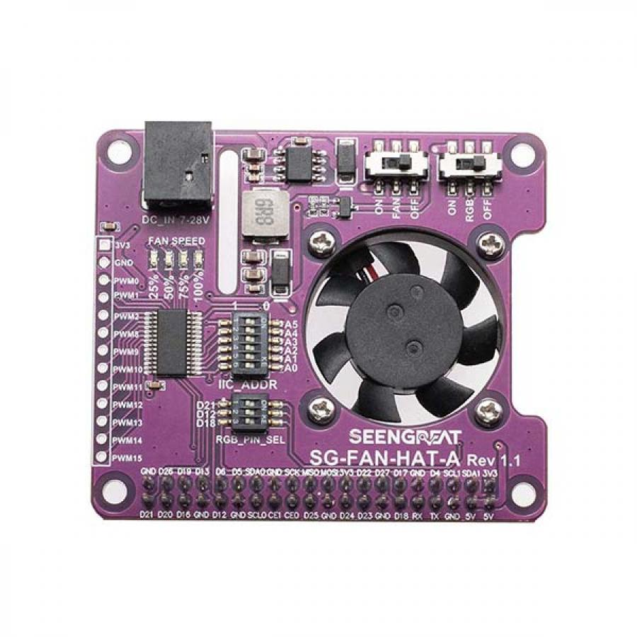 Raspberry Pi Cooling Fan Expansion Board I2C Control Speed PCA9685 PWM Output [214748]