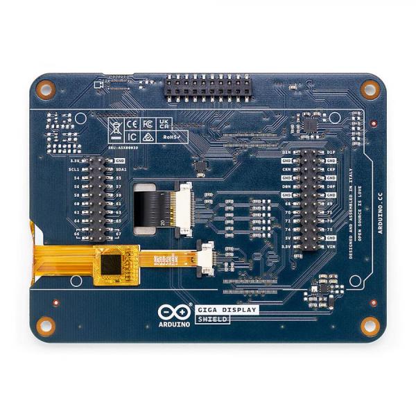 디바이스마트,오픈소스/코딩교육 > 아두이노 > 아두이노 정품 보드/쉴드/키트,아두이노,Arduino GIGA Display Shield,ASX00039 / 아두이노 기가 R1 와이파이 확장 쉴드 / 디지털 마이크, 6축 IMU 및 Arducam® 커넥터 포함 터치 스크린 솔루션(3.97인치) / 디스플레이 스펙 : 480x800 RGB, 16.7M 색상, 5점 터치 및 제스쳐, I2C 인터페이스 / BMI270 IMU 칩셋, MP34DT06JTR 마이크