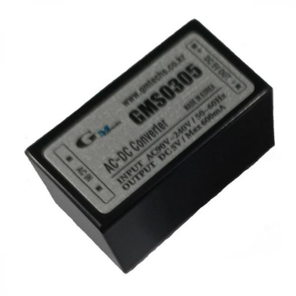 디바이스마트,전원/파워/배터리 > SMPS > On-Board 타입 > 1채널 (Single),지엠테크,GMS0305,On board 타입 1채널 3W SMPS / 출력전압 : 5V / 출력전류 : 600mA /  AC 90~240V / 변환효율 : 68%