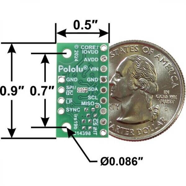 디바이스마트,MCU보드/전자키트 > 센서모듈 > 라이다/거리/초음파/라인 > 거리/근접센서,Pololu,VL53L8CX Time-of-Flight 8×8-Zone Distance Sensor Carrier with Voltage Regulators, 400cm Max #3419,이 센서는 ST의 VL53L8CX 레이저 거리 측정 센서용 캐리어/브레이크아웃 보드로서 최대 4m의 빠르고 정확한 거리 측정을 제공 / 여러 영역 에 걸쳐 동시에 여러 대상까지 의 절대 거리를 측정 / 작동 전압: 3.2V ~ 5.5V