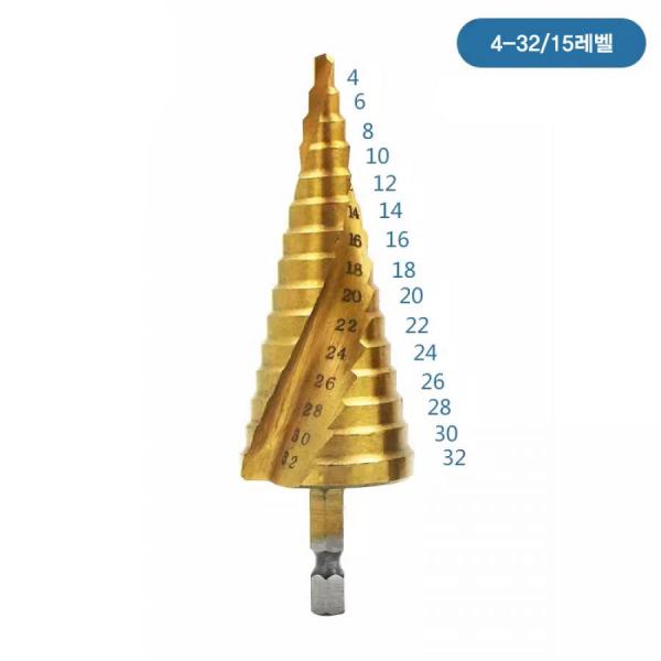 디바이스마트,수공구/전자공구/전동공구 > 초경/절삭공구 > 드릴류 > 스텝드릴,SMG,나선형 스텝드릴 4-32,4-32 스텝드릴 / 나선형 / 15레벨 / 102mm / 162g