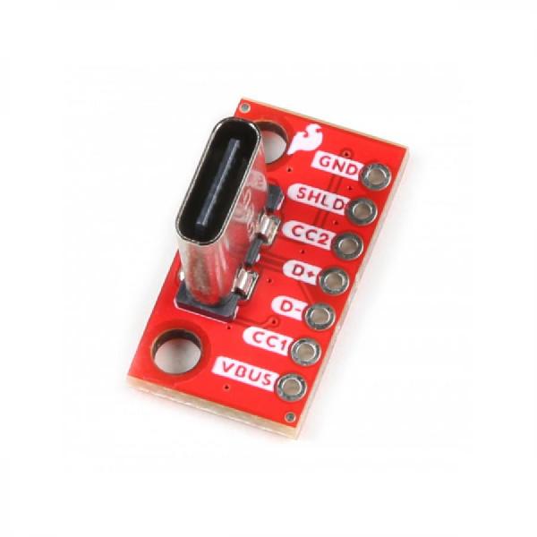디바이스마트,MCU보드/전자키트 > 통신/네트워크 > USB관련,SparkFun,SparkFun USB-C Breakout - Vertical [BOB-23055],소형 SMD 패드를 납땜할 필요 없이 수직 USB-C 커넥터를 통합 할 수 있음 / 무게: 1.6g / 최대 3A의 전력 제공