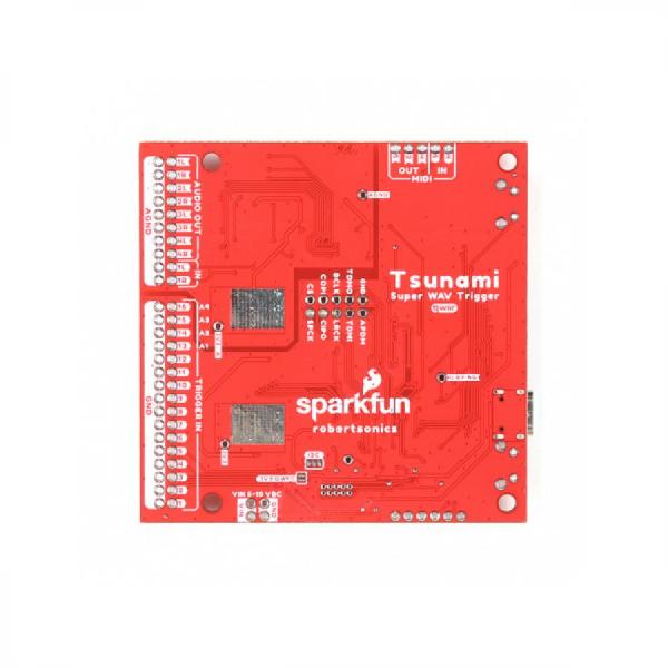 디바이스마트,MCU보드/전자키트 > 음악/앰프/녹음 > 악기/알람/소리재생,SparkFun,Tsunami Super WAV Trigger - 25 Voice (Qwiic) [WIG-20636],다성음악을 25개의 모노 또는 13개의 스테레오 동시 비압축 44.1kHz, 16비트 트랙으로 확장 /  출력은 독립적인 실시간 재생 속도 제어 및 MIDI 피치 벤드 제공