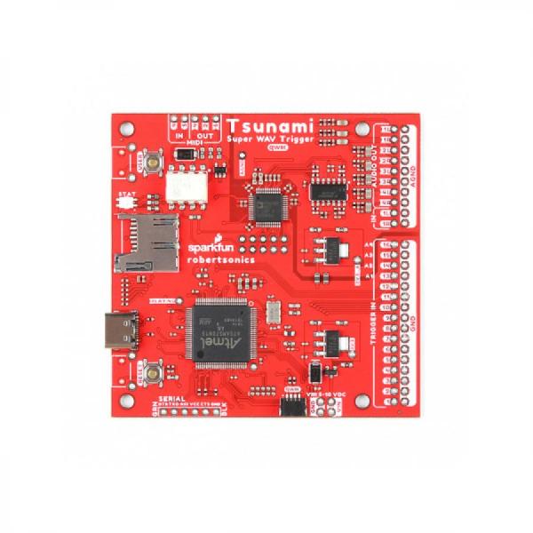 디바이스마트,MCU보드/전자키트 > 음악/앰프/녹음 > 악기/알람/소리재생,SparkFun,Tsunami Super WAV Trigger - 25 Voice (Qwiic) [WIG-20636],다성음악을 25개의 모노 또는 13개의 스테레오 동시 비압축 44.1kHz, 16비트 트랙으로 확장 /  출력은 독립적인 실시간 재생 속도 제어 및 MIDI 피치 벤드 제공