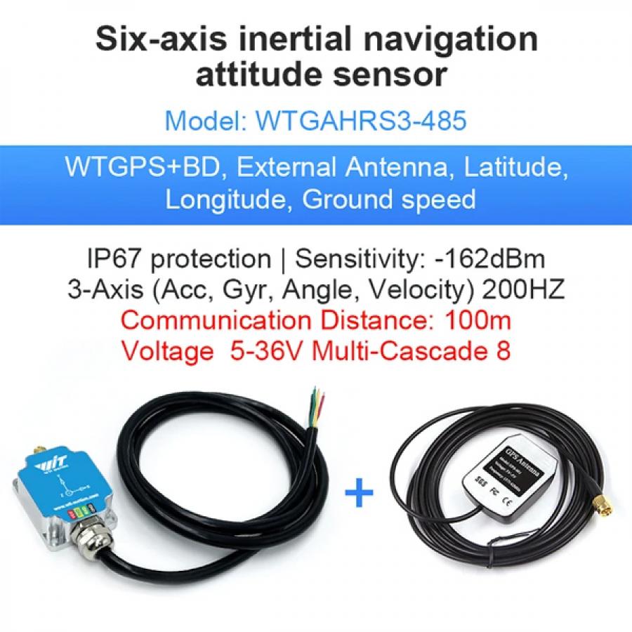 6축 네비게이션 관성 센서(100m) [WTGAHRS3-485]