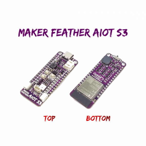 디바이스마트,오픈소스/코딩교육 > 아두이노 > 아두이노 호환보드,Cyrton,Maker Feather AIoT S3: Simplifying AIoT with ESP32 [V-MAKER-FEATHER-AIOT-S3],Adafruit Feather 폼 팩터를 갖춘 ESP32-S3 WROOM 1 N8R8 모듈로 구동되는 보드 / Arduino, CircuitPython, MicroPython 지원 / 구성품 : 보드 x1