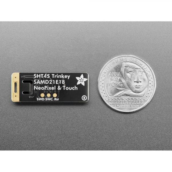 디바이스마트,MCU보드/전자키트 > 센서모듈 > 온도/습도 > 온습도겸용,Adafruit,Adafruit SHT45 Trinkey - USB Temperature and Humidity Sensor [ada-5896],USB 키 + 온습도 센서 / ATSAMD21 탑재 / NeoPixel LED , 정전식 터치 입력 / Sensirion의 SHT45 / Arduino IDE 또는 CircuitPython과 함께 사용 가능