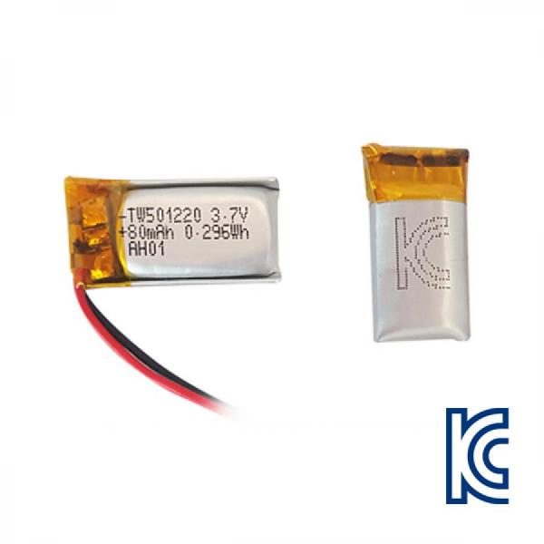 디바이스마트,전원/파워/배터리 > 배터리/배터리홀더 > 배터리팩 Pack > 리튬폴리머 Li-Po,Mini Battery,3.7V 80mAh KC인증 리튬폴리머 배터리 [TW501220],두께*세로*가로(mm) : 5 x 12 x 20 / 전압 : 3.7V / 용량 : 80mAh / 커넥터 : Molex 51021-0200 2pin 1.25mm pitch / 커넥터 길이 : 500mm / 커넥터 주문 제작은 100개 이상 부터 가능합니다. 게시판에 수량 문의주시면 감사하겠습니다.