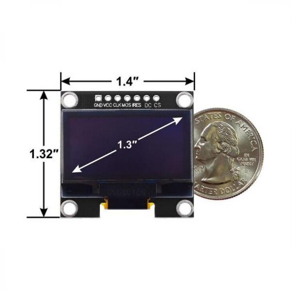 디바이스마트,MCU보드/전자키트 > 디스플레이 > LCD/OLED,Pololu,Graphical OLED Display: 128x64, 1.3inch, White Pixels, SPI, Black PCB #3761,표준 SH1106 SPI 인터페이스의 OLED 디스플레이 / 128×64픽셀 해상도 / 1.3인치 크기 / 픽셀 색상: 흰색 / 픽셀 피치: 0.23mm