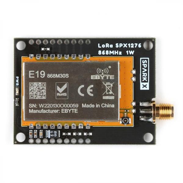 디바이스마트,MCU보드/전자키트 > 통신/네트워크 > RF/LoRa,SparkFun,LoRa 1W Breakout - 868M30S [SPX-22791],SPI 및 6개의 사용 가능한 GPIO가 있는 모든 플랫폼에 연결 / SMA 커넥터가 포함