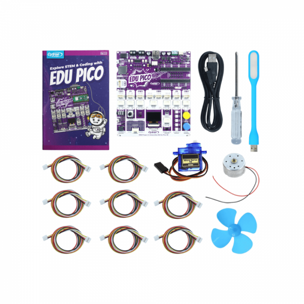 디바이스마트,오픈소스/코딩교육 > 라즈베리파이 > 라즈베리파이 교육용키트,Cyrton,EDU PICO: Project & Innovation Kit for Pico W [EDU-PICO],가이드북 제공 / GPIO 브레이크아웃 / CircuitPython을 사용