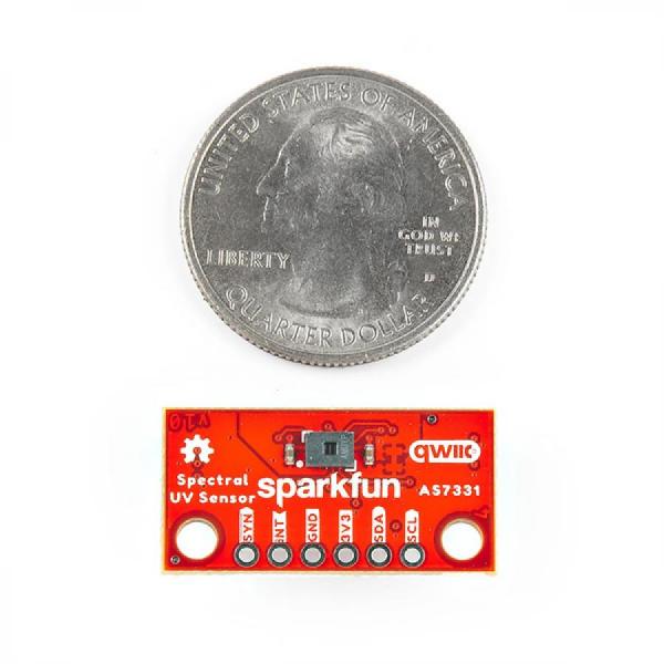 디바이스마트,MCU보드/전자키트 > 센서모듈 > 빛/조도/컬러/UV > 컬러/UV센서,SparkFun,SparkFun Mini Spectral UV Sensor - AS7331 (Qwiic) [SEN-23518],UVA,UVB,UVC의 3가지 채널에서 높은 감도와 정확도로 방사선 측정 / 작동 전압: 2.7V-3.6V