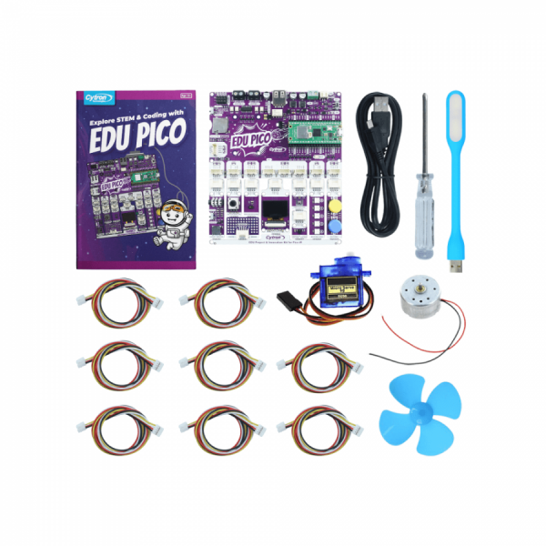 디바이스마트,오픈소스/코딩교육 > 라즈베리파이 > 라즈베리파이 교육용키트,Cyrton,EDU PICO: Project & Innovation Kit for Pico W [EDU-PICO],가이드북 제공 / GPIO 브레이크아웃 / CircuitPython을 사용