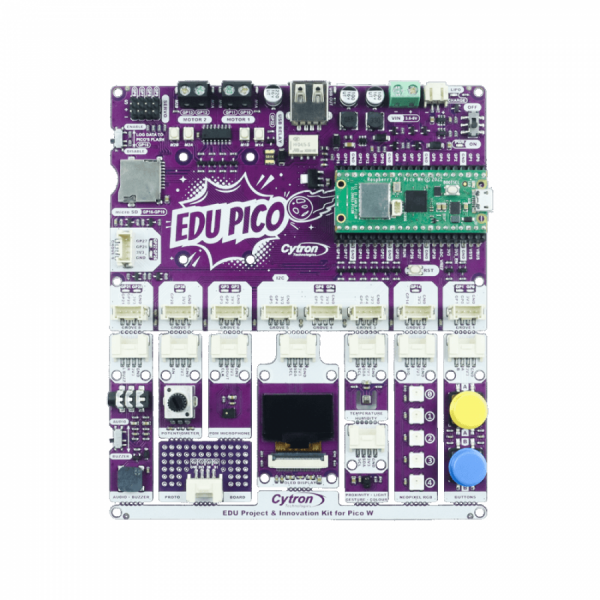 디바이스마트,오픈소스/코딩교육 > 라즈베리파이 > 라즈베리파이 교육용키트,Cyrton,EDU PICO: Project & Innovation Kit for Pico W [EDU-PICO],가이드북 제공 / GPIO 브레이크아웃 / CircuitPython을 사용