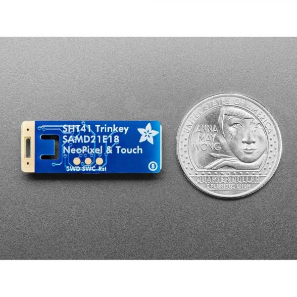 디바이스마트,MCU보드/전자키트 > 센서모듈 > 온도/습도 > 온습도겸용,Adafruit,Adafruit SHT41 Trinkey - USB Temperature and Humidity Sensor [ada-5912],USB 키 + 온습도 센서 / ATSAMD21 탑재 / NeoPixel LED , 정전식 터치 입력 / Sensirion의 SHT41 / Arduino IDE 또는 CircuitPython과 함께 사용 가능