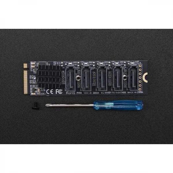 디바이스마트,오픈소스/코딩교육 > 라떼판다/비글본/기타,DFROBOT,M.2 M 키 - SATA3.0 확장보드(LattePanda Sigma 호환) [FIT0970],플러그 앤 플레이 / 5개의 SATA3.0 인터페이스 포함 / 합금 방열판 장착 / 크기: 22*80mm