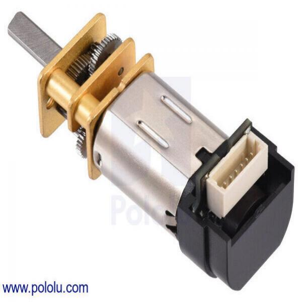 디바이스마트,기계/제어/로봇/모터 > 모터류 > DC기어드모터 > CarbonBrush모터,Pololu,298:1 Micro Metal Gearmotor LP 6V with 12 CPR Encoder, Side Connector #5121,단면적 : 10×12mm / 길이 : 9mm / 직경 : 3mm / DC 금속 기어모터 / 전압 : 6V / 사이드 커넥터